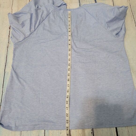 Women's Sky Blue Solid Stretch V-Neck Long Sleeve Tee-Shirts Size XL, New in pac - Picture 7 of 11